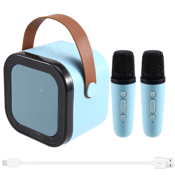 K12 Portable Wireless Bluetooth Speaker with 2 Microphones RGB Karaoke ...