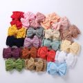 20Pcs/Lot Solid Cable Bow Baby Turban Headband Kids Nylon Layers Elastic Headwraps Newborn Boy Girl Hair Band Accessories.