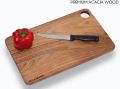 Wooden Chopping Board, Cutting Board, Serving Tray for Kitchen Vegetables, Fruits & Cheese | Natural Acacia Wood | Natural Color, 35x21.5x1.5 cm | Handcrafted in Bangladesh. 