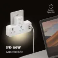 LDNIO SC-2311 20W 3-Port USB Charger HUB Extension Power Strip With 1 x 20W USB-C PD Power Delivery / 1x 18W USB QC3.0 / 1x USB-A & 2 Power Sockets with LED Touch Light. 