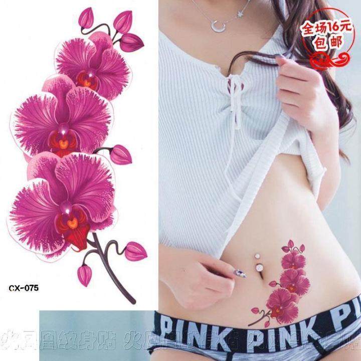 Miss%20Meow%20Colorful%20Flower%20Tattoo%20Sticker%20Waterproof%20Female%20Lasting%20Vertical%20C-section%20Scar%20Covering%20Tattoo%20Sticker%20-%20Image%207