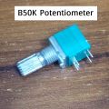 9mm RV09 Square Stereo 50K B503 Linear Potentiometer With Spline Shaft Vertical 5 Pin Rotary Stereo Volume Control Potentiometer. 