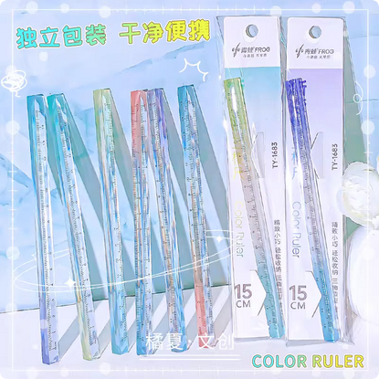 Frog Gradient Triangular Ruler Transparent Clear Scale Painting ...