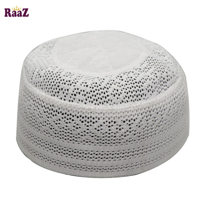 White Net High Quality Cotton Prayer Tupi-1pc