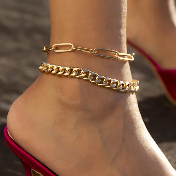 %E3%80%90Clearance%20sale%E3%80%91%20Foot%20Ornaments%20Cuban%20Link%20Chain%20Simple%20Miami%20Ankle%20Ring%20Fashion%20Charm%20Women's%20Stacked%20Anklet%20-%20Image%202