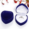 Velvet Jewelry Box Soft Lining Compact Decorative Ring Case Red Heart Shaped Earring Holder for Wedding Gift Proposal Jewelry.