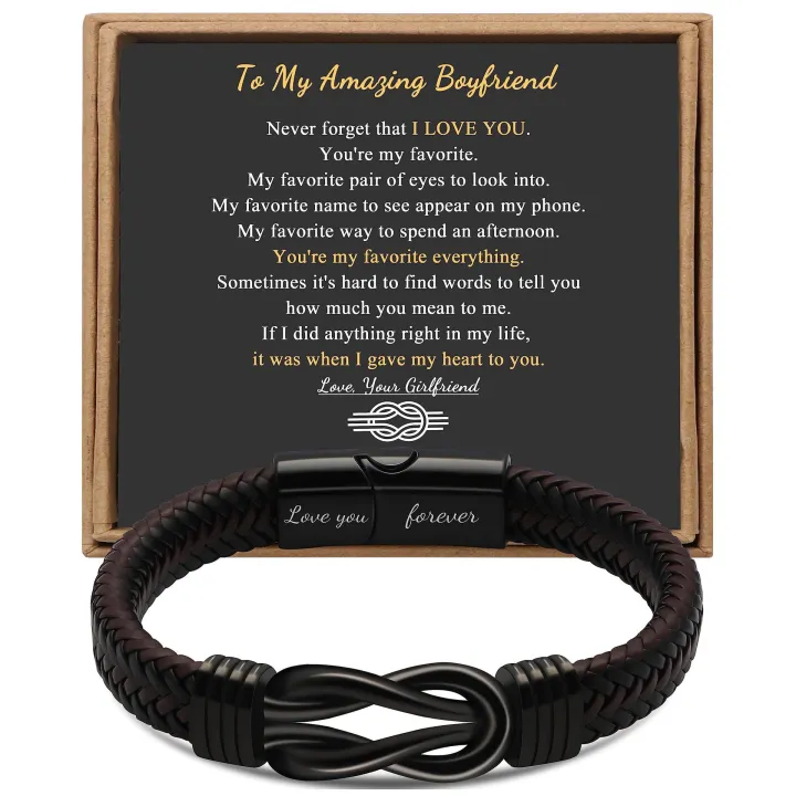 2024%20Wholesale%20Leather%20Bracelet%20Braided%20Bangle%20with%20Stainless%20Steel%20Clasp%20Family%20Friendship%20Card%20Statement%20Jewelry%20for%20Men%20-%20Image%207
