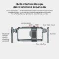 Universal Metal Phone Cage Smart Stabilizer w Handgrip Phone Holder for Iphone 15 14 13 Andriod Mic Led Light Filmmaking Video.