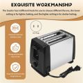 Toaster 2 Stainles Steel Bread Extra Wide Slot Compact Toasters,Electrical Small Bread Machine for Waffles,US Plug.
