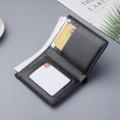 Fashion Pu Leather Zipper Short Wallet Purse Bag Minimalist Credit Card Holder Front Pocket Rfid Blocking Wallets For Men Gift. 