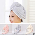 Quick-Dry Microfiber Hair Turban Wrap for Women - Super Absorbent Double-Layer Hair Towel with Dual Elastic Bands for Fast Drying. 
