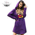 Hoodies Women Sweatshirt Dress Solid Autumn Winter Warm Loose Oversized Hoodie Female Pullover Long Length.
