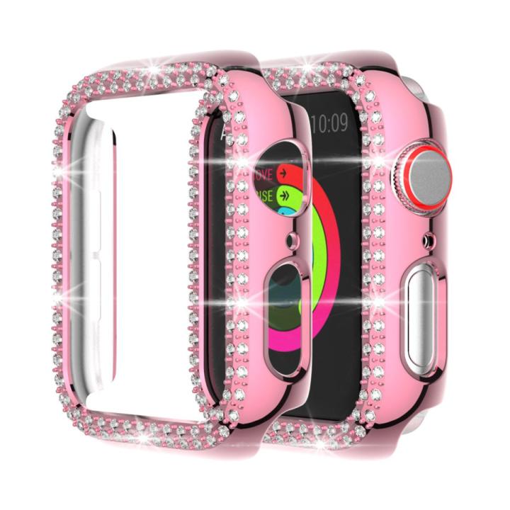 Diamond Bumper Protective Case for Apple Watch Cover Series 6 SE 5 4 3 2 1 38MM 42MM For Iwatch 6 5 4 40mm 44mm watch band strap effect and easy to use