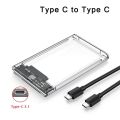 2.5inch HDD SSD Case SATA to USB 3.0/Type C Tool-Free Transparent External Hard Drive Enclosure Support UASP SATA III for Laptop. 