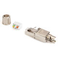 RJ45 8P8C Cat 6A Cat7 Field Connector Full Shielded Termination Plug Toolless Modular Plug for 23AWG Solid Installation Cables. 