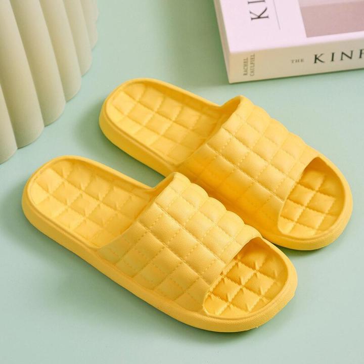 New Slippers Summer Floor Skid Proof Home Slippers Soft Indoor Couple Family Stripe Flat Bathroom Bath Sandal Slippers Women