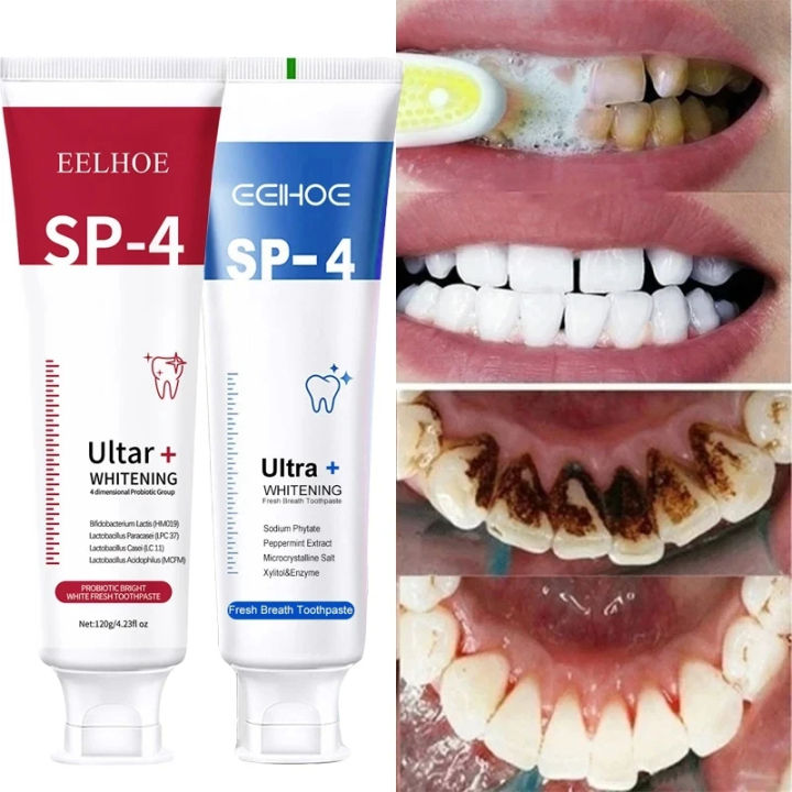 120g Probiotic Toothpaste SP-4 Whitening Tooth Remove Bad Breath Plaque Stains Teeth Whitener Oral Hygiene Care Clean Fresh Breath