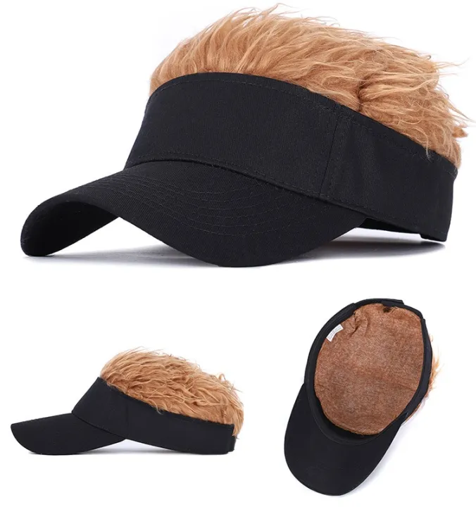 Golf%20Baseball%20Cap%20with%20Flair%20Hair%20Cap%20Men%20Sun%20Visor%20Fun%20Toupee%20Hats%20Mens%20Womens%20Fashion%20Summer%20Spiked%20Hairs%20Wig%20Hat%20for%20Men%20-%20Image%204