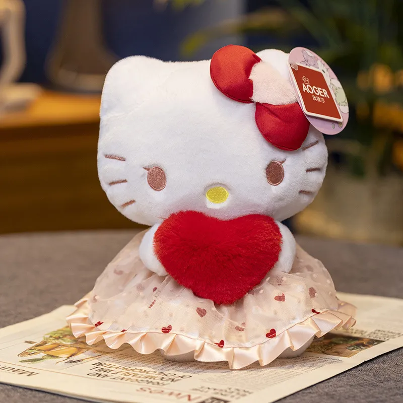 KAWAII HELLO KITTY Cat Dolls With Artificial Flowers For Valentine. £14