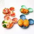 4Pcs/set Cartoon Kids Tableware Wheat Straw Dinner Plate Divided Meal Bowl Spoon Fork Chopsticks Lovely Feeding Plate Bowl Small Chips Snacks Dishware. 