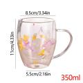 350ml Double Wall Glass Cup Heat Resistant Glass Cup Coffee Mug with Handle durable Glass Coffee Cups for Hot Beverages Tea. 