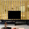 10pcs Acrylic Mirror Wall Sticker Rectangular Self-adhesive Wall Sticker DIY Background Wall Waist Line Home Living Room Decor.