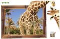 Cartoon 3D Vivid Wall Stickers For Kids Rooms Art Mural Poster Giraffe For Home Decor bedroom Wall Decals.