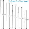 JAERBEE 30Pcs Large-Eye Stitching Sharp Thick Needles, 5 Sizes Stainless Steel Sewing Needles Kit for Embroidery and Hand Sewing. 