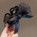 Black Mesh Bow Grab Hair Clips Women'S Hair Accessories Hairpin For Back Of Head SUPER BABY.