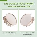 Bath Mirror Cosmetic Mirror 1X/3X Magnification Suction Cup Adjustable Makeup Mirror Double-Sided Bathroom Mirror.