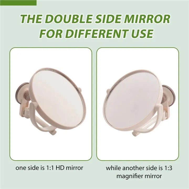 Bath%20Mirror%20Cosmetic%20Mirror%201X/3X%20Magnification%20Suction%20Cup%20Adjustable%20Makeup%20Mirror%20Double-Sided%20Bathroom%20Mirror%20-%20Image%202