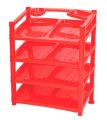RFL 4 Step Modern Shoe Rack Red 95642. 
