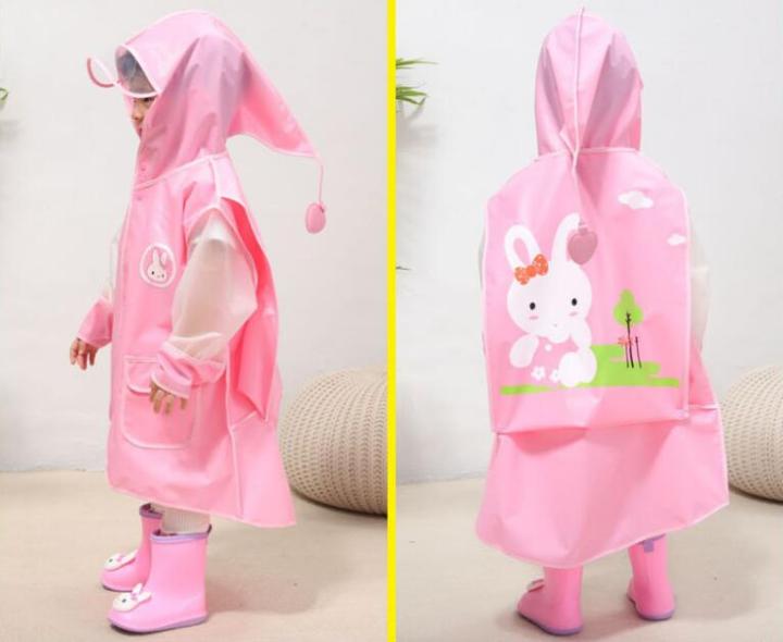 Fashion New Children Kids Raincoat Girls Boys Rain Coat Poncho Jacket Outdoor Student Rainwear With School Bag Position