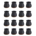 Silicone Chair Leg Caps with Felt Pads - Free Moving Table Leg Covers, 16Pcs Stool Leg Protectors Prevent Noise Black. 