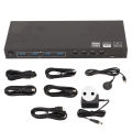 USB KVM Switch 8 Ports 4 USB3.0 18Gbps 4K 60Hz 2K 120Hz HDCP 2.2 HD KVM Switcher for Keyboard Mouse Computer 100‑240V EU Plug. 
