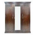 AA 132 - Malaysian Process Wood 3 Part Almirah - 5/6 Feet - Dark Brown.