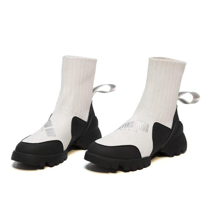 Stretch Socks Boots Female Summer2022Annual Popular Slip-on Thick Bottom Increased Lightweight Non-Slip Breathable High-Top Casual Shoes Women