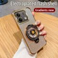 For Xiaomi POCO M6 Pro 4G Case Shockproof Electroplated TPU Rotating Gyro Stand Cover Phone Casing For Xiaomi POCOM6 Pro 4G Back cover.