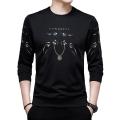 Premium Stylish T-Shirt - Black Digital Print Comfortable and Soft Fabrics for Men - Full Sleeve & Round Collar.
