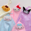 Sanrio Cartoon Soft Small Hand Towel Kuromi My Melody Hello Kitty Kitchen Bathroom Household Handkerchief Small Towel Girl Use. 