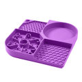 Qiunery Slow Feeder Dog Bowls, Dog And Cat Lick Mat With 4 Groove Areas, Bottom Suction Cup Slow Feeder Bowl, Dog Lick Pads, Puppy Essentials For Bathing, Grooming. 