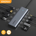 iDsonix 10 in 1 USB C HUB Dock with 4K HDMI USB 3.0 5Gbps Type C Docking Station to Gigabit Ethernet SD/TF PD100W Power Delivery.