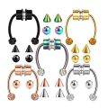 1PCS Stainless Steel Nose Piercing set Septum Magnetic Nose Piercing Clip On Non Piercing Nose Hoop Septum Ring Lot.
