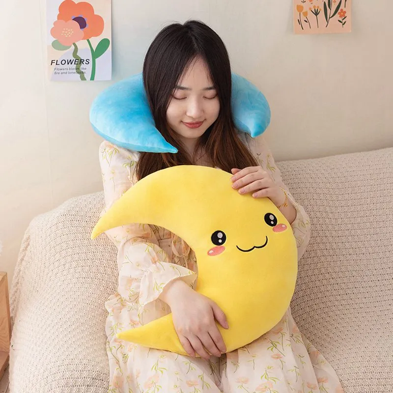 25cm New Sky Style Funny Smile Moon Soft Plush Toy Baby Cute Throw