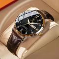 POEDAGAR Men Watch Fashion High Quality Leather Watches Waterproof Luminous Week Date Top Brand Luxury Quartz Man Wristwatch.
