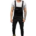 Solid color Men's Jumpsuits Hi Street Multi Pocket Sleeveless Bib Overalls for Man Slim Suspender Pants Trousers Plus Size M-3XL. 
