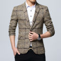 New Mens Blazers Slim Fit Suits for Men Business Formal Blazer Mens Wedding Suit Jackets Male Fashion Plaid Mens Blazer Jacket Wearhouse.