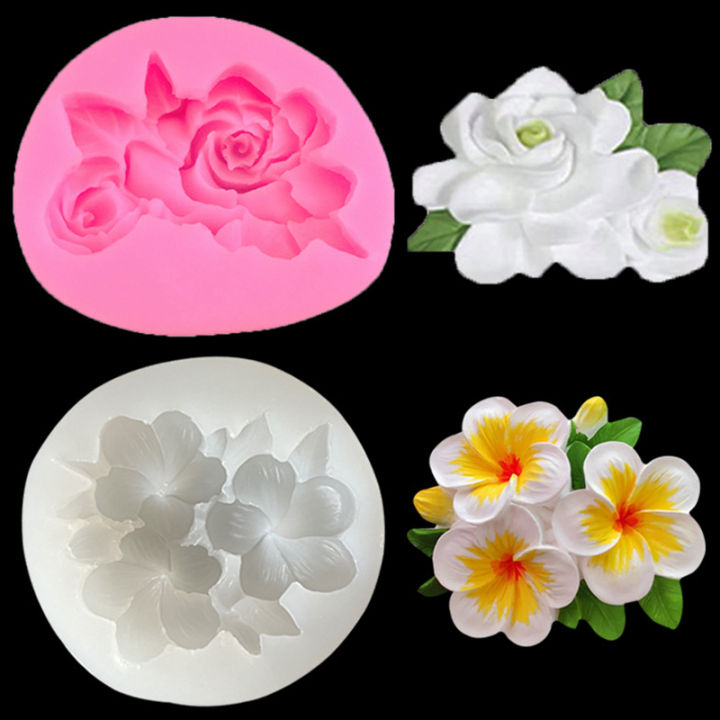 1Pc Flower Shape Silicone Mold Gardenia Plumeria Rubra Molds Cupcake Jelly Candy Fondant Chocolate Decoration Baking Tool Dounp