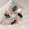 Women Fashion Jewelry Bauhinia Crystal Brooch Pin For Scarf Buckle Clothing Accessories Flowers Women Dress Brooches. 
