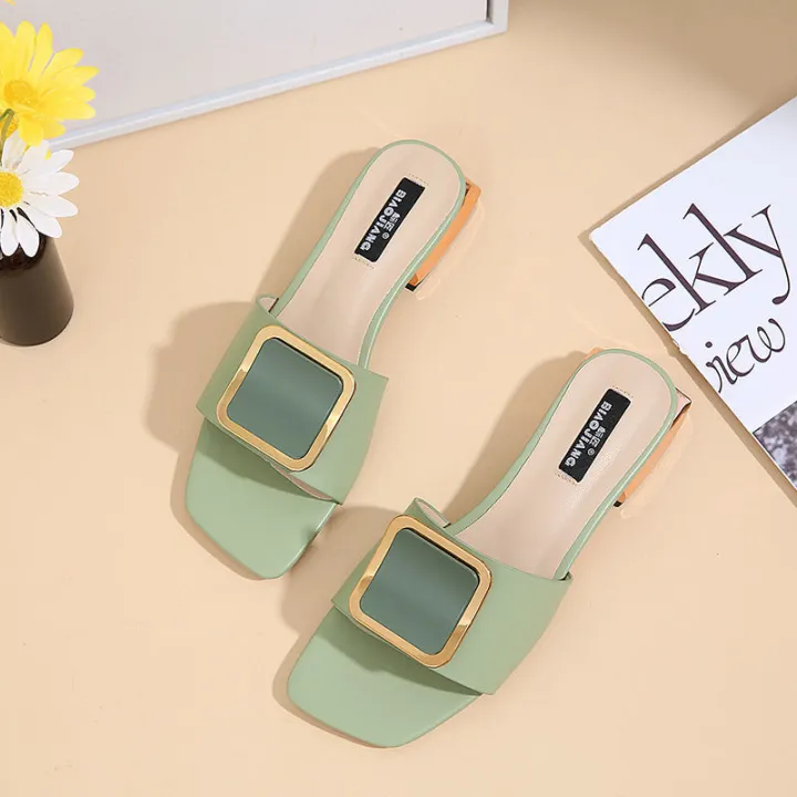 2024%20New%20Summer%20Ladies'%20Sandals%20Women's%20Summer%20Outdoor%20Wear%20Fashion%20Slippers%20out%20Flat%20Bottom%20One-Word%20Net%20Red%20All-Match%20-%20Image%207